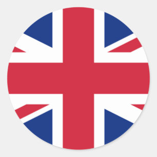 Pegatina Redonda Bandera del Reino Unido