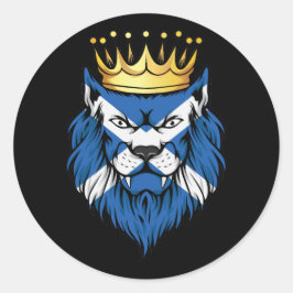 Pegatina Redonda Bandera del Rey León de Escocia