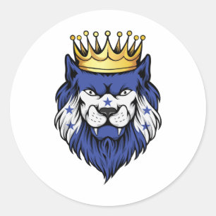 Pegatina Redonda Bandera del Rey León de Honduras