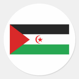 Pegatina Redonda Bandera del Sáhara Occidental