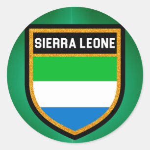 Pegatina Redonda Bandera del Sierra Leone
