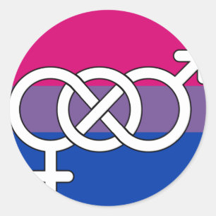 Pegatina Redonda Bandera del Símbolo de Orgullo Bisexual