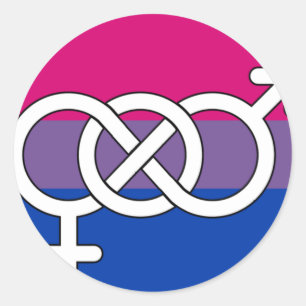 Pegatina Redonda Bandera del Símbolo de Orgullo Bisexual
