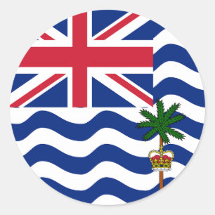 Pegatina Redonda Bandera del Territorio Británico del Océano Índico