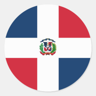 Pegatina Redonda Bandera dominicana