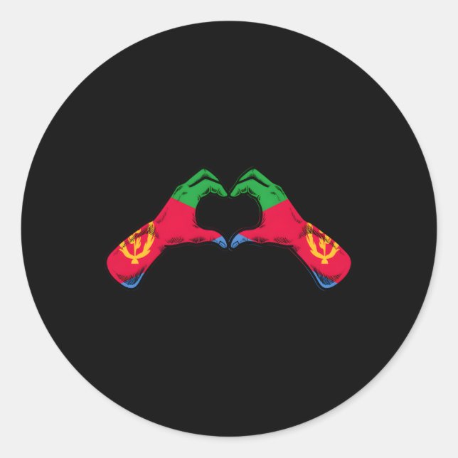 Pegatina Redonda Bandera eritrea He (Anverso)