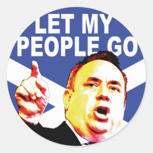 Pegatina Redonda Bandera escocesa con Alex Salmond