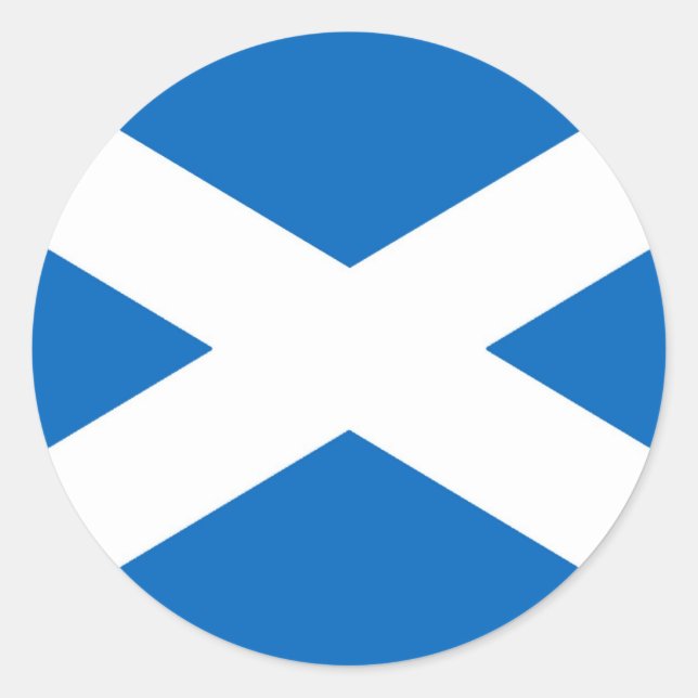 Pegatina Redonda Bandera escocesa Saltire (Anverso)