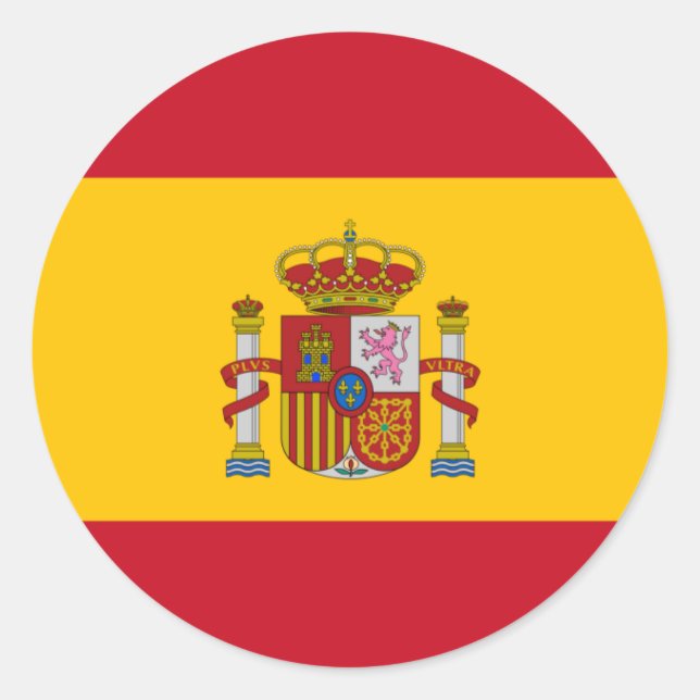 Pegatina Redonda bandera españa (Anverso)