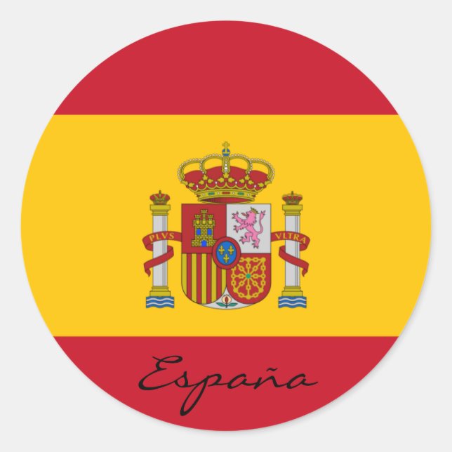 Pegatina Redonda bandera españa (Anverso)