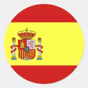 Pegatina Redonda Bandera Española