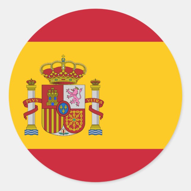 Pegatina Redonda Bandera española (Anverso)