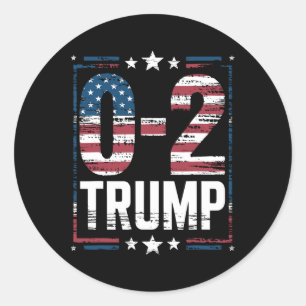 Pegatina Redonda Bandera estadounidense 0-2 Trump 2024