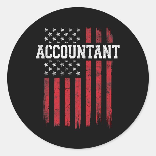 Pegatina Redonda Bandera estadounidense contadora Patriota de Estad (Anverso)