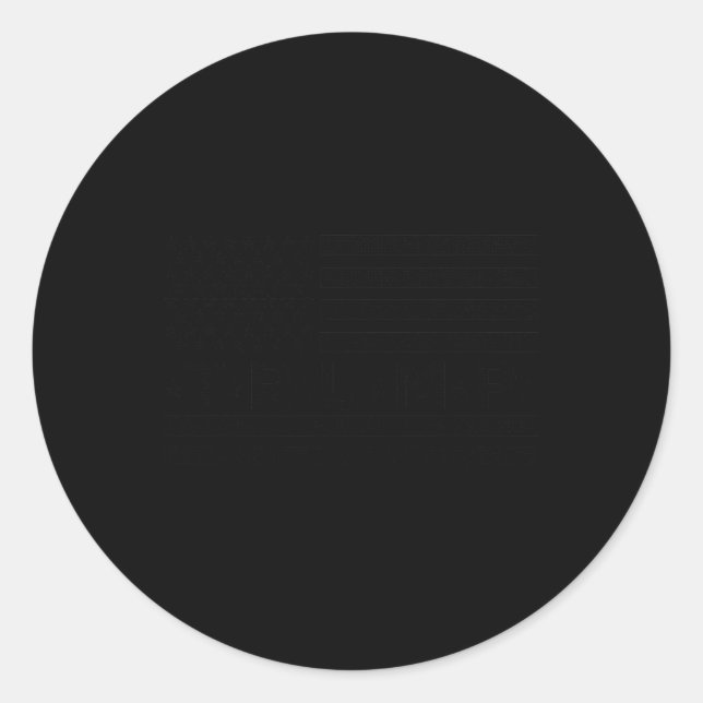 Pegatina Redonda Bandera estadounidense de Trump (Anverso)