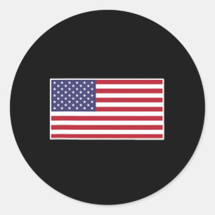 Pegatina Redonda Bandera Estadounidense Guay Patriótico Usa Bandera