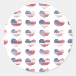 Pegatina Redonda Bandera estadounidense patriótica