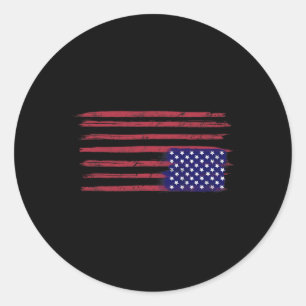 Pegatina Redonda Bandera Estadounidense resiste al revés