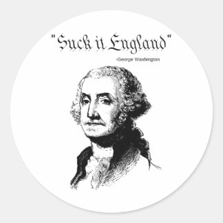 Pegatina Redonda Bandera Estadounidense Suck It England Graciosa De
