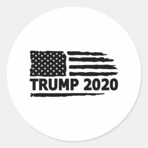Pegatina Redonda Bandera estadounidense Trump