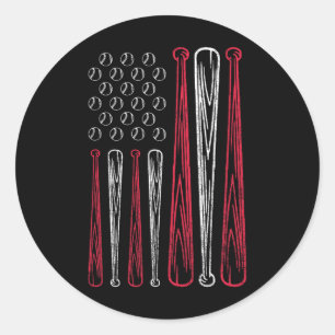 Pegatina Redonda Bandera Estadounidense Vende Azul Blanco Rojo 4 De