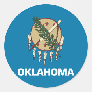 Pegatina Redonda Bandera estatal de Oklahoma