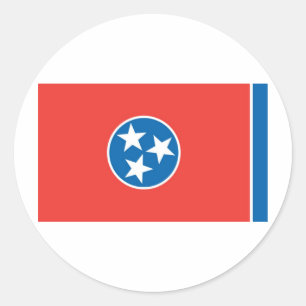 Pegatina Redonda Bandera Estatal Oficial de Tennessee
