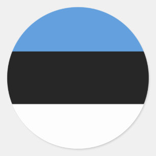 Pegatina Redonda Bandera estonia