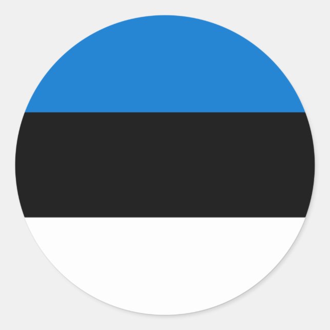 Pegatina Redonda Bandera estonia, bandera de Estonia (Anverso)