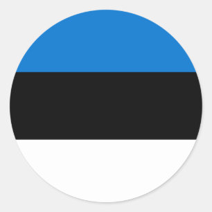Pegatina Redonda Bandera estonia, bandera de Estonia