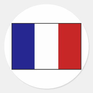 Pegatina Redonda Bandera Francesa