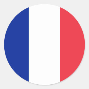 Pegatina Redonda Bandera francesa, bandera de Francia