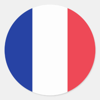 Pegatina Redonda Bandera francesa, bandera de Francia