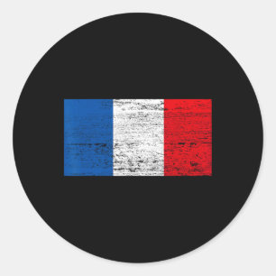 Pegatina Redonda Bandera Francesa Bandera de Francia Viva La Franci