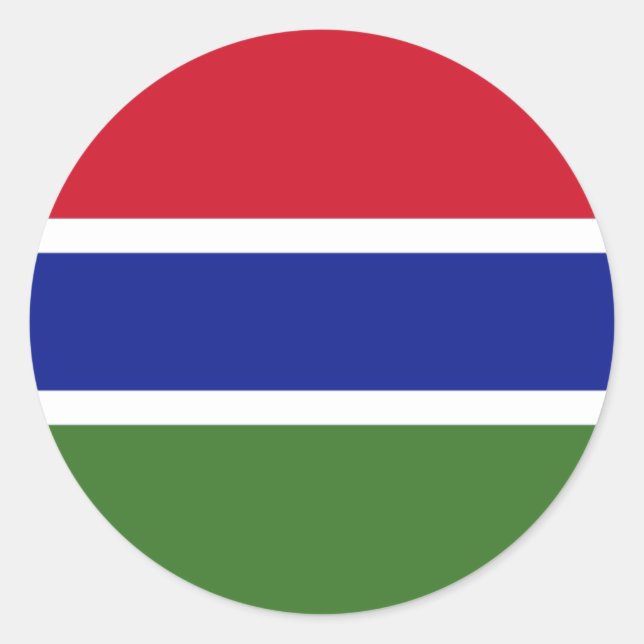Pegatina Redonda Bandera gambiana, bandera de Gambia (Anverso)