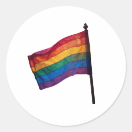 Pegatina Redonda bandera gay lgbtq arcoíris
