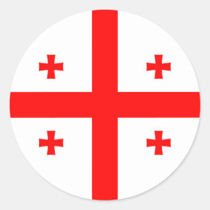 Pegatina Redonda Bandera georgiana, bandera de Georgia