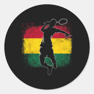 Pegatina Redonda Bandera ghanesa del jugador de bádminton Ghana