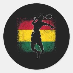 Pegatina Redonda Bandera ghanesa del jugador de bádminton Ghana