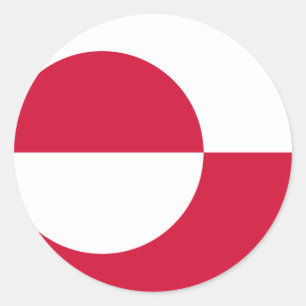 Pegatina Redonda Bandera GL de Groenlandia