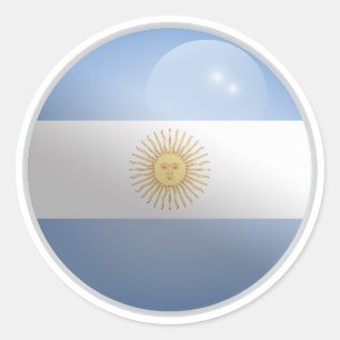Pegatina Redonda Bandera glamurosa de Argentina