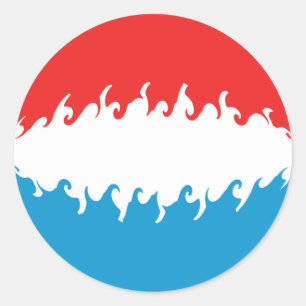 Pegatina Redonda Bandera Gnarly de Luxemburgo
