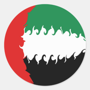 Pegatina Redonda Bandera Gnarly de United Arab Emirates