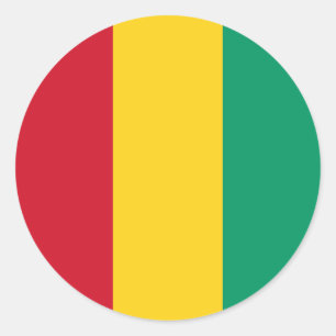 Pegatina Redonda Bandera guineana, Bandera de Guinea