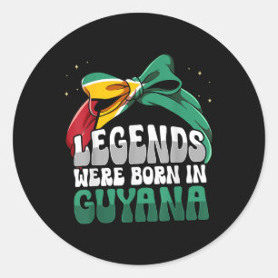 Pegatina Redonda Bandera guyanesa divertida Guyana