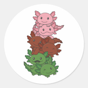 Pegatina Redonda Bandera Gynosexual Gander Pride Lgbtq Axolotl Pile