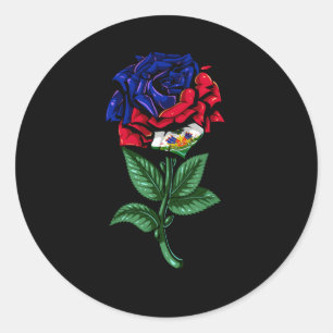Pegatina Redonda Bandera haitiana