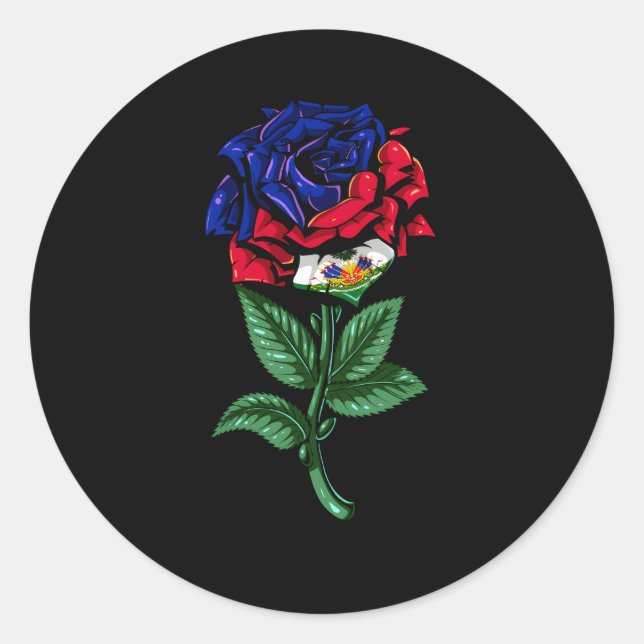 Pegatina Redonda Bandera haitiana (Anverso)