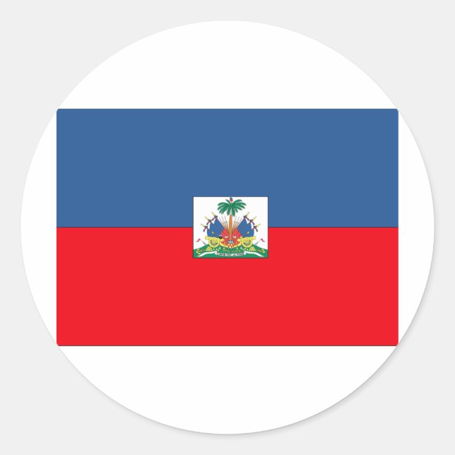 Pegatina Redonda Bandera haitiana (Anverso)