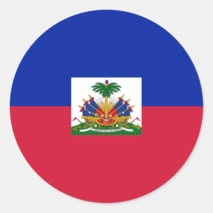 Pegatina Redonda Bandera haitiana, bandera de Haití